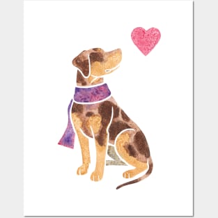 Watercolour Catahoula Leopard Dog Posters and Art